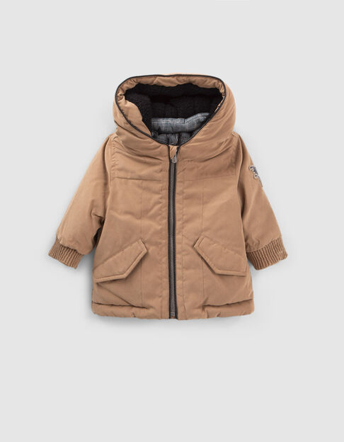 Parka camel fourrée à capuche bébé garçon - IKKS