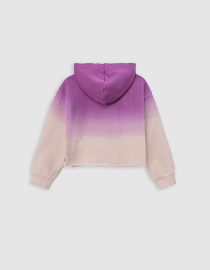 Sudadera capucha violeta deep dye mensaje niña-5