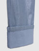 Jean STRAIGHT bleu enduit irisé maxi revers fille-7