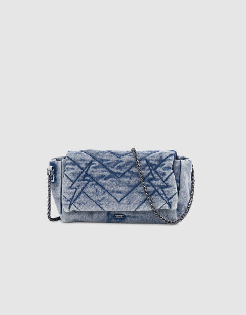 Sac à main en jean bleu rabat matelassé fille - IKKS